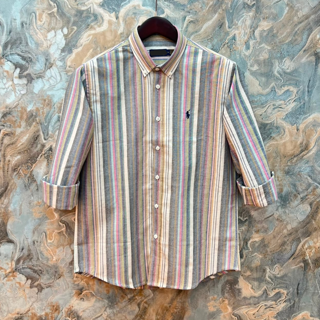 White Tailor Facebook ad: Vintage Pastel Stripe full sleeve premium cotton shirt for…