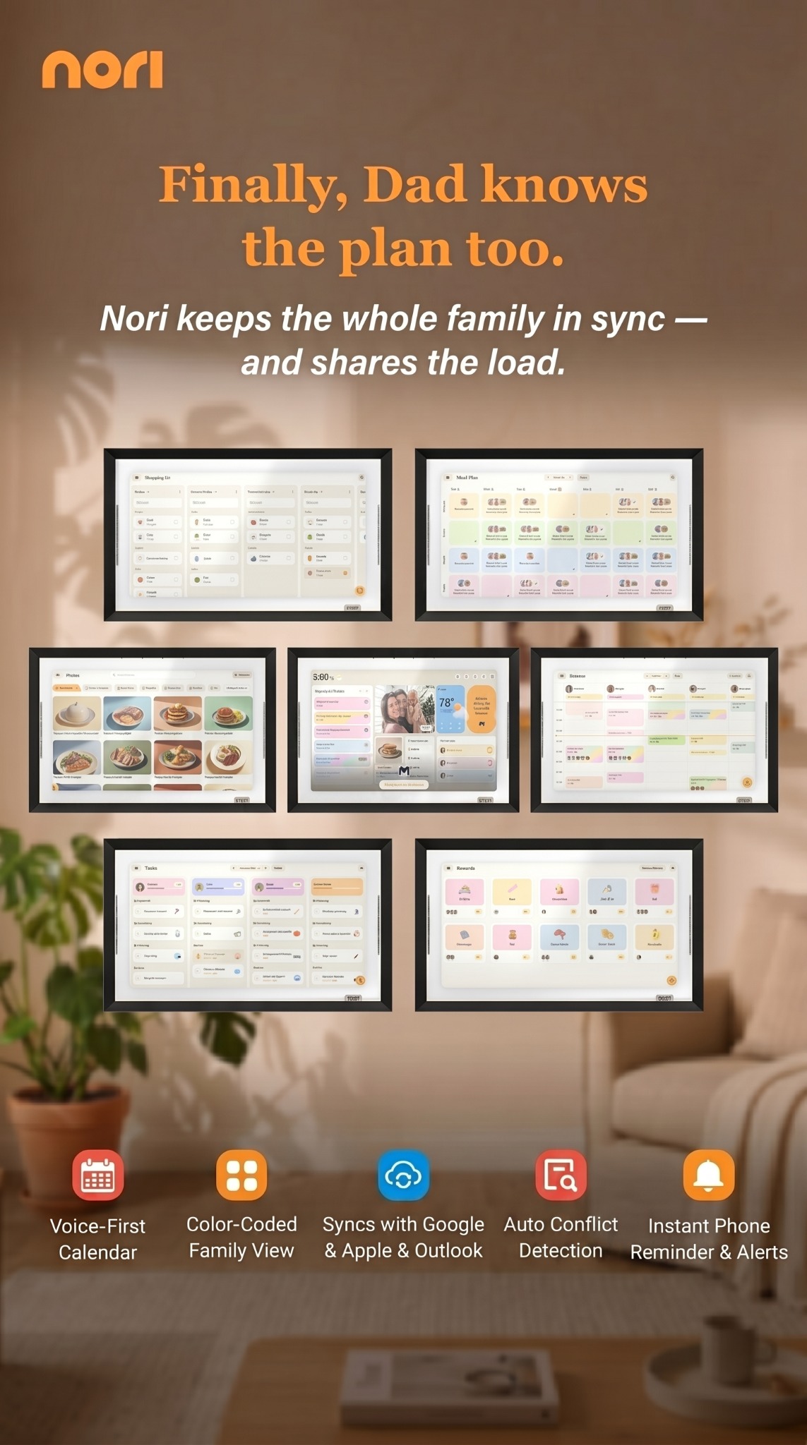 Nori Family Hub Facebook ad: Stop Carrying the Mental Load