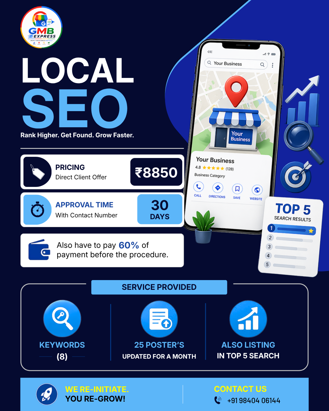 GMB Express Facebook ad: Want Your Business to Rank Higher on Google?