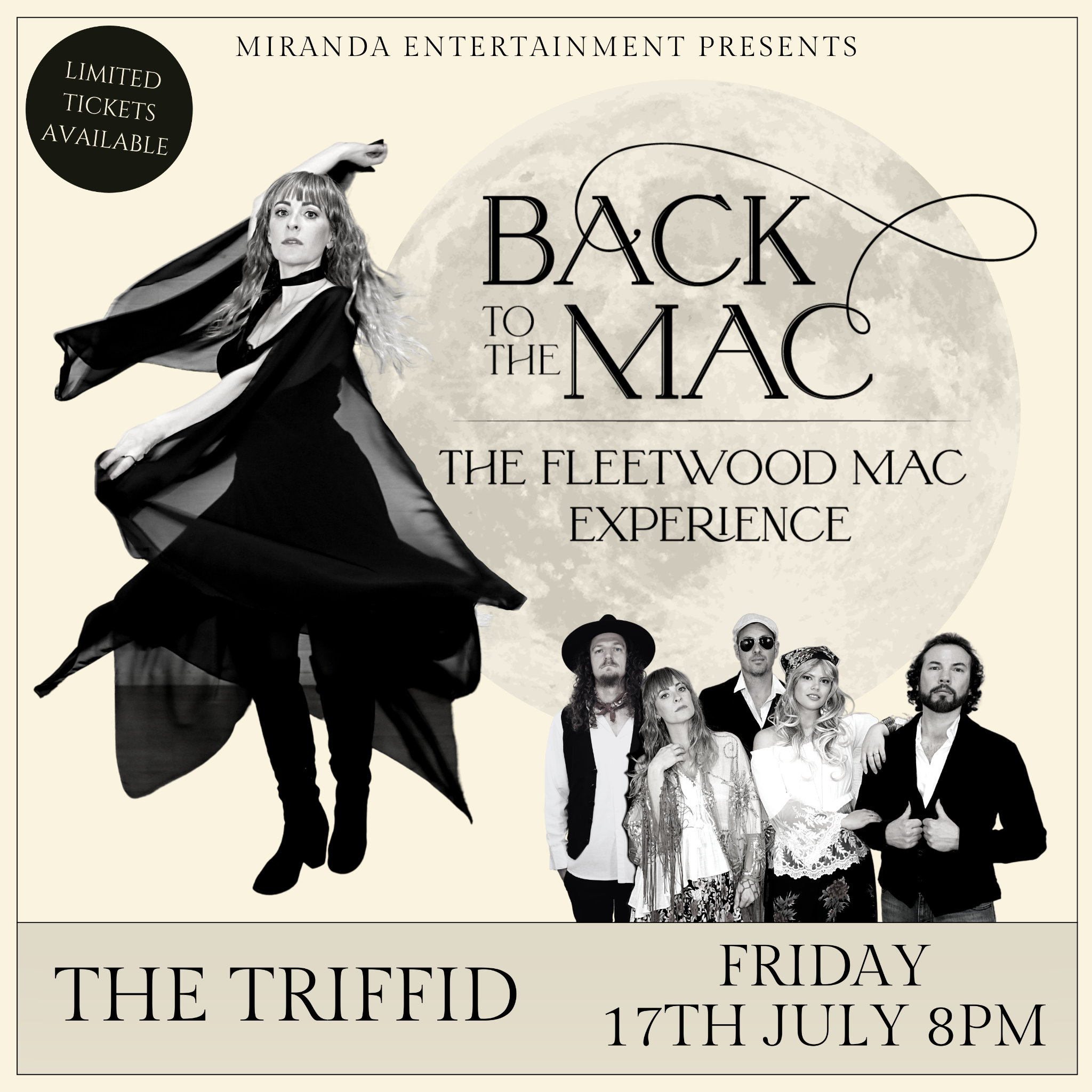 The Fleetwood Mac Experience Facebook ad: THE TRIFFID | BACK TO THE MAC THE FLEETWOOD MAC EXPERIENCE