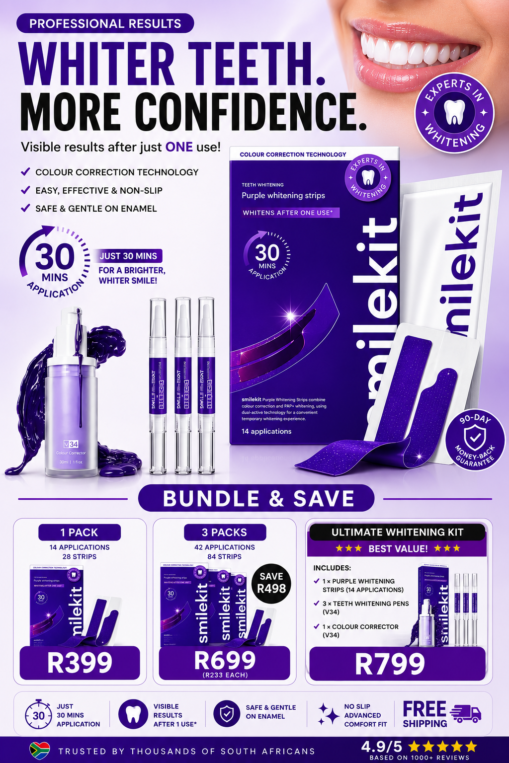 Aura Smile Facebook ad: Whiter Teeth in Just 30 Minutes