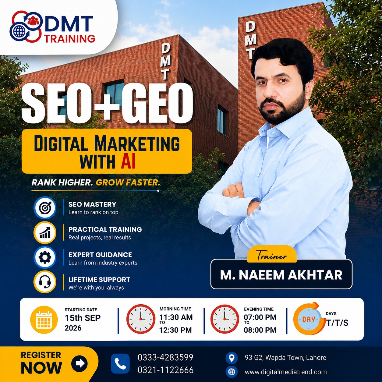 DMT, Digital Marketing Services & Training, Lahore Facebook ad