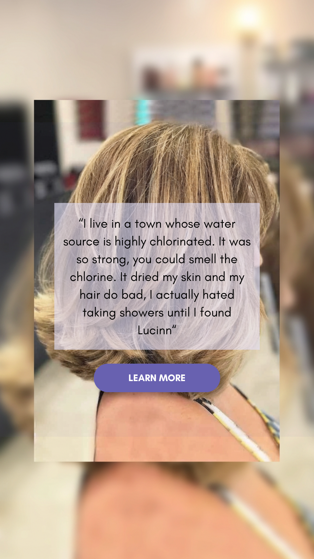 Lucinn Filtered Showerhead Facebook ad