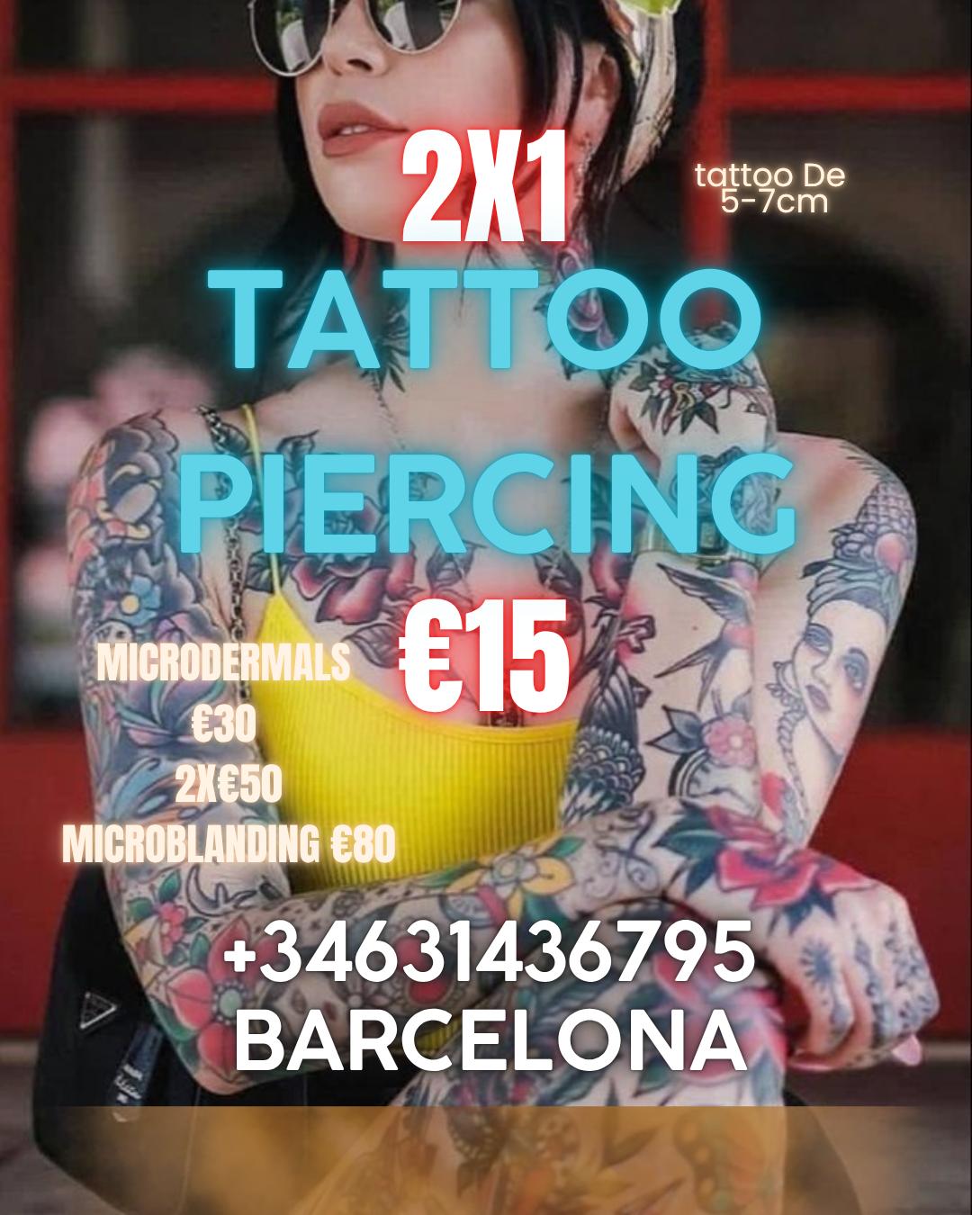 Kchv Tatuajes&Piercings Facebook ad: PROMO 2 TATTOO POR €15 DE 5-7cm LINEALES.Para…