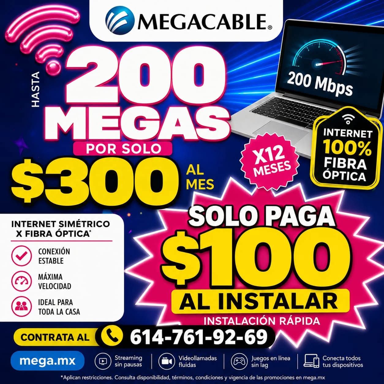 megacable Marey Facebook ad: � ¡Contrata Internet de MEGA!