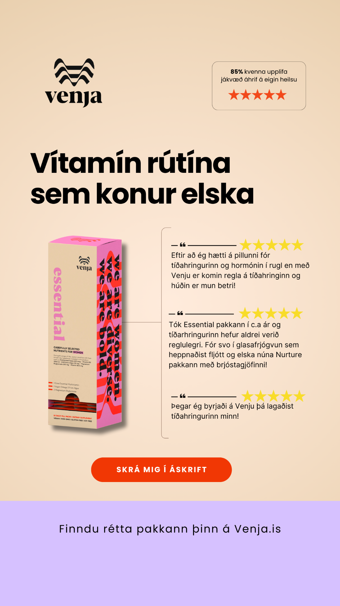 Venja Facebook ad