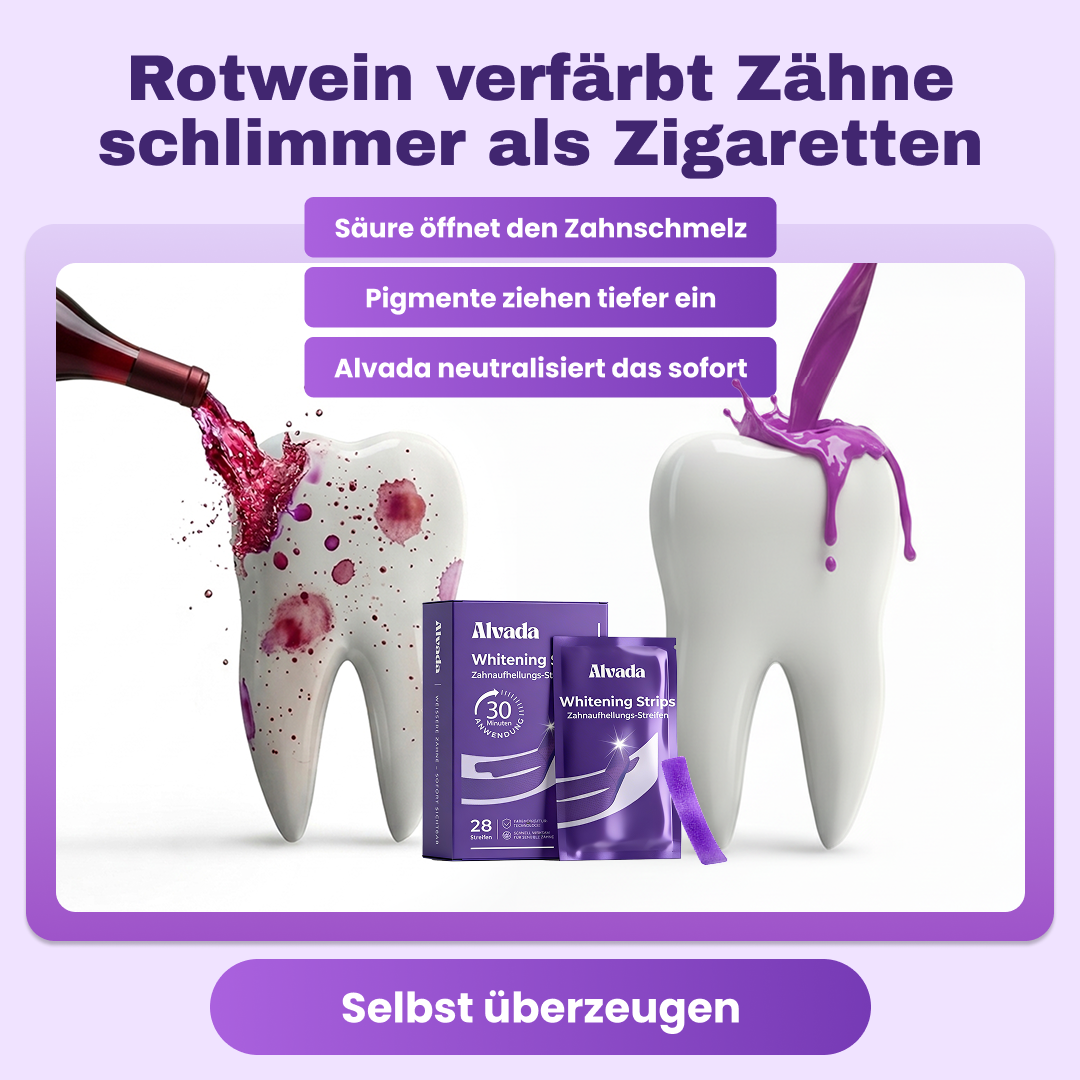 Alvada.ch Facebook ad: Weissere Zähne in 30 Minuten