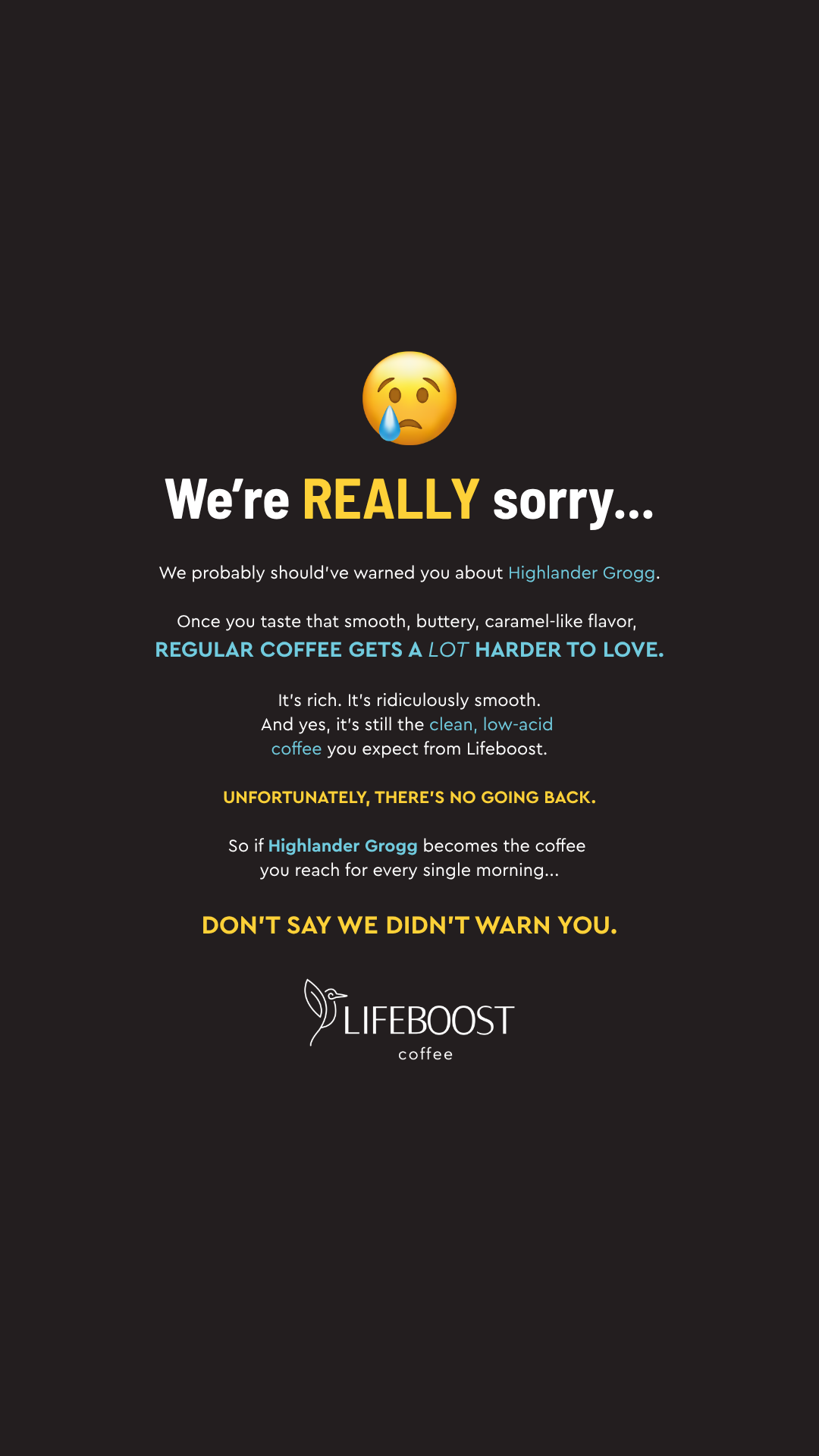 Lifeboost Coffee Facebook ad
