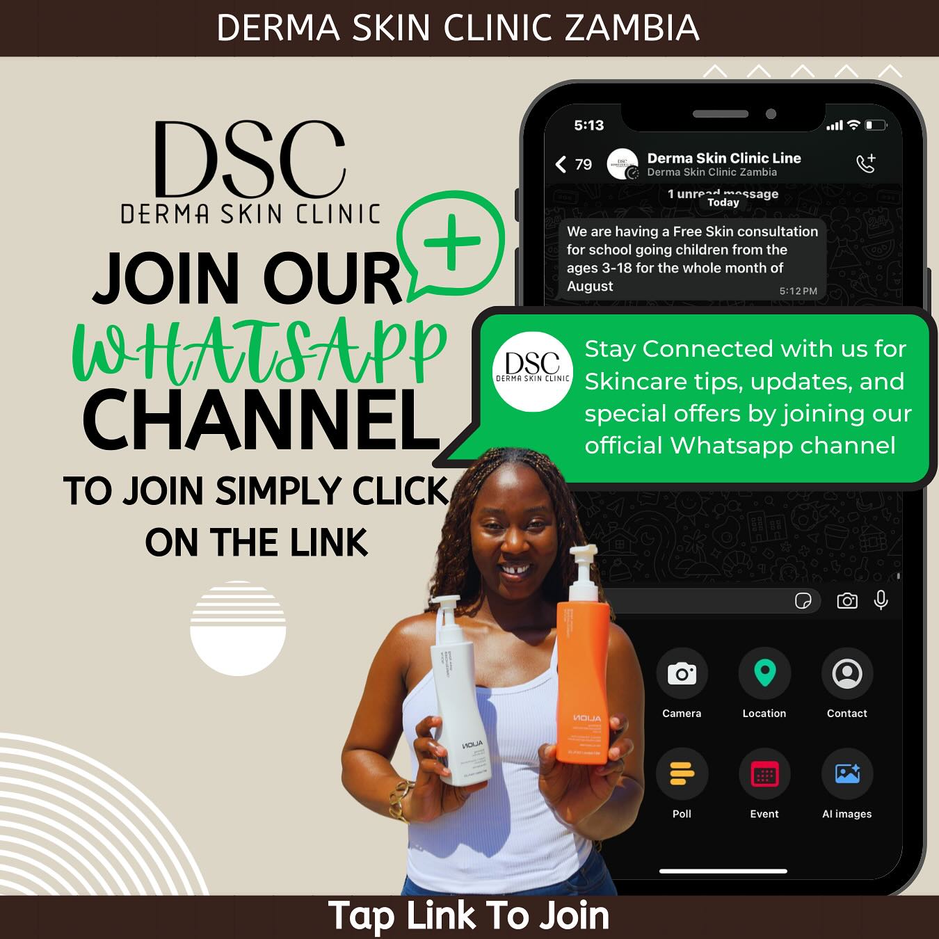 Derma Skin Clinic Zambia Facebook ad: Your skin journey just got even better!