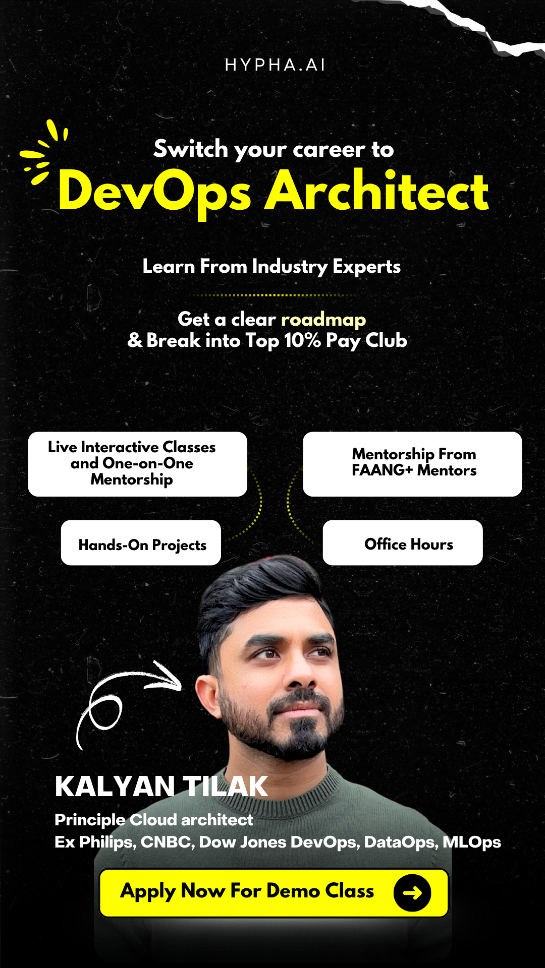 Hypha Cohorts Facebook ad: Transform to DevOps