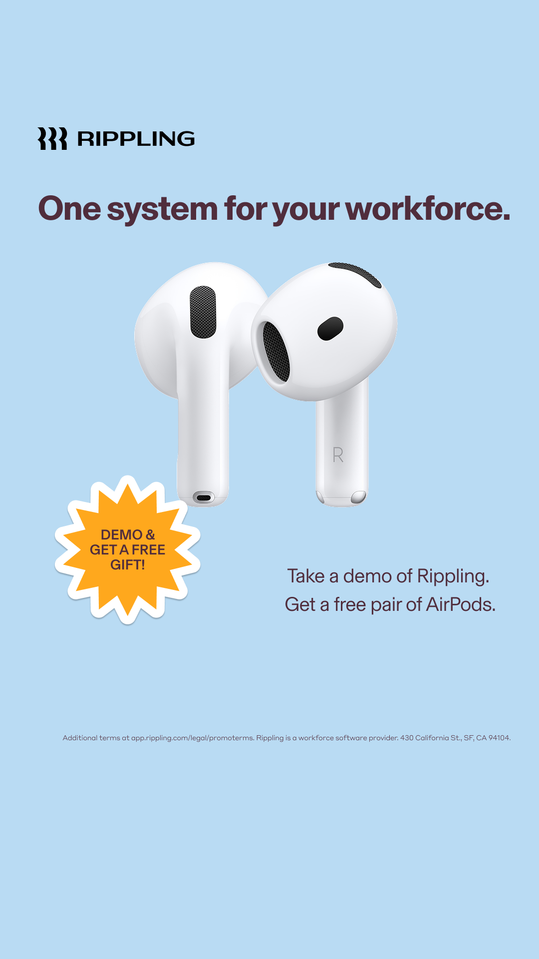 Rippling Facebook ad