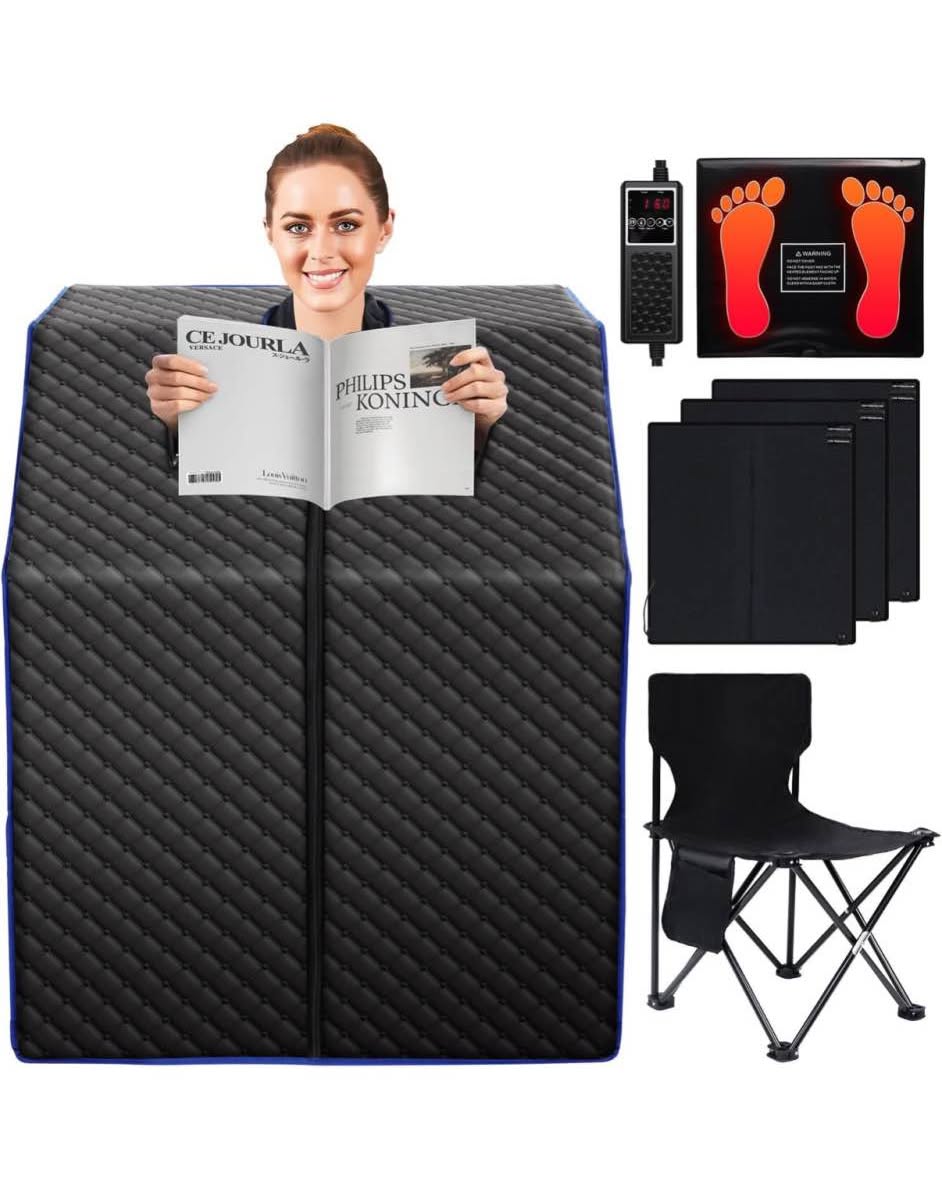 Kyle Zhang Facebook ad: Brand New Portable Infrared Sauna Box w/ Foot Heating Pad…