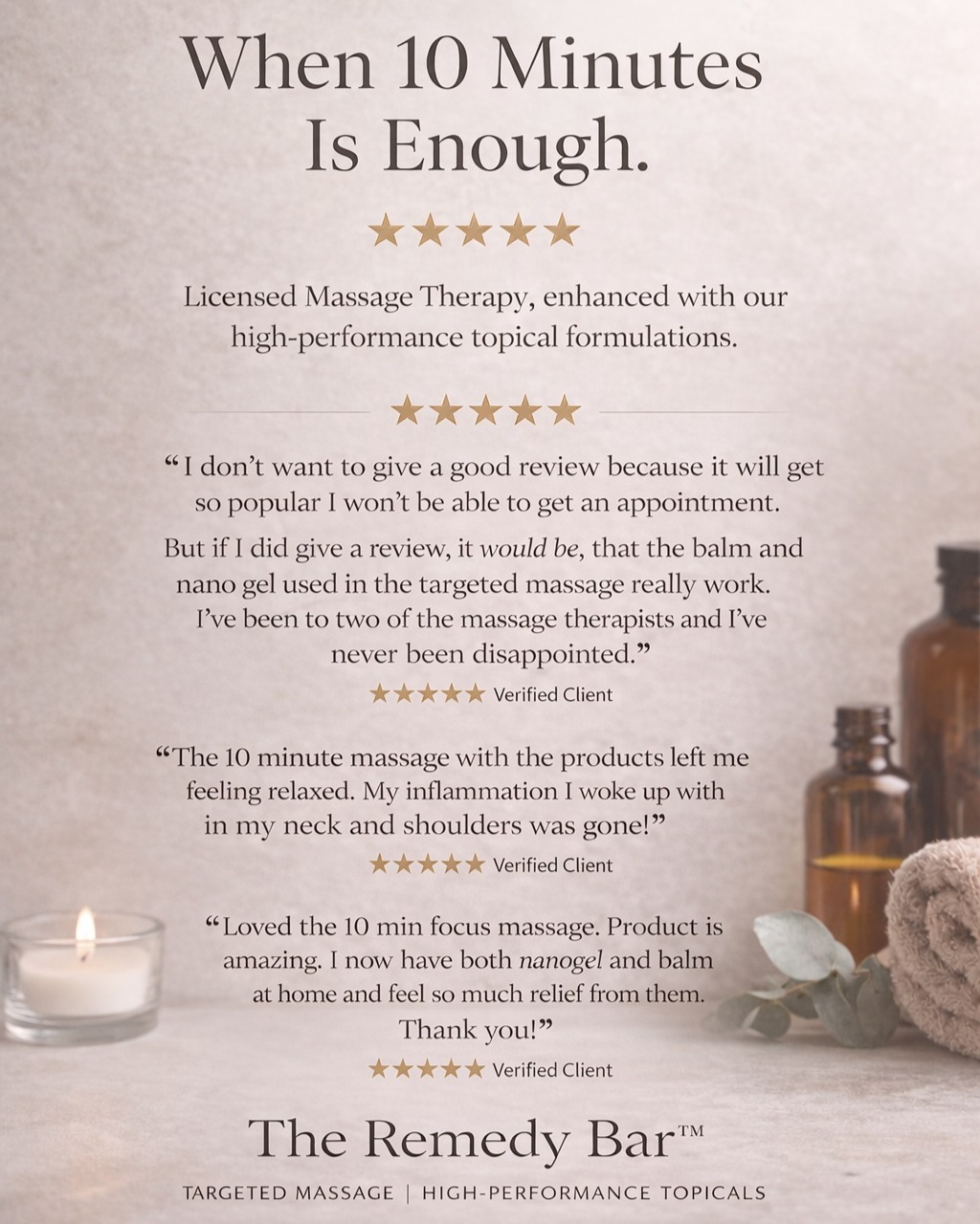 Maui Grown Remedies Inc Facebook ad: The Remedy Bar - LMT Targeted Massage with our High…