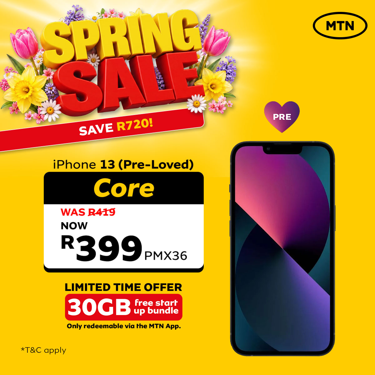 MTN South Africa Facebook ad: Pre-Loved iPhone 13