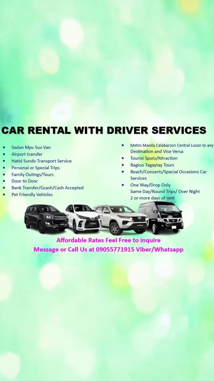 Cars by MEL with driver transport services Facebook ad: CAR SUV VAN WITH DRIVER SERVICES