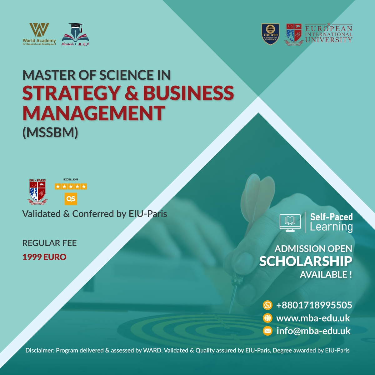 MBA_Masters Program_UK_USA Facebook ad: Master of Science in Strategy and Business Management