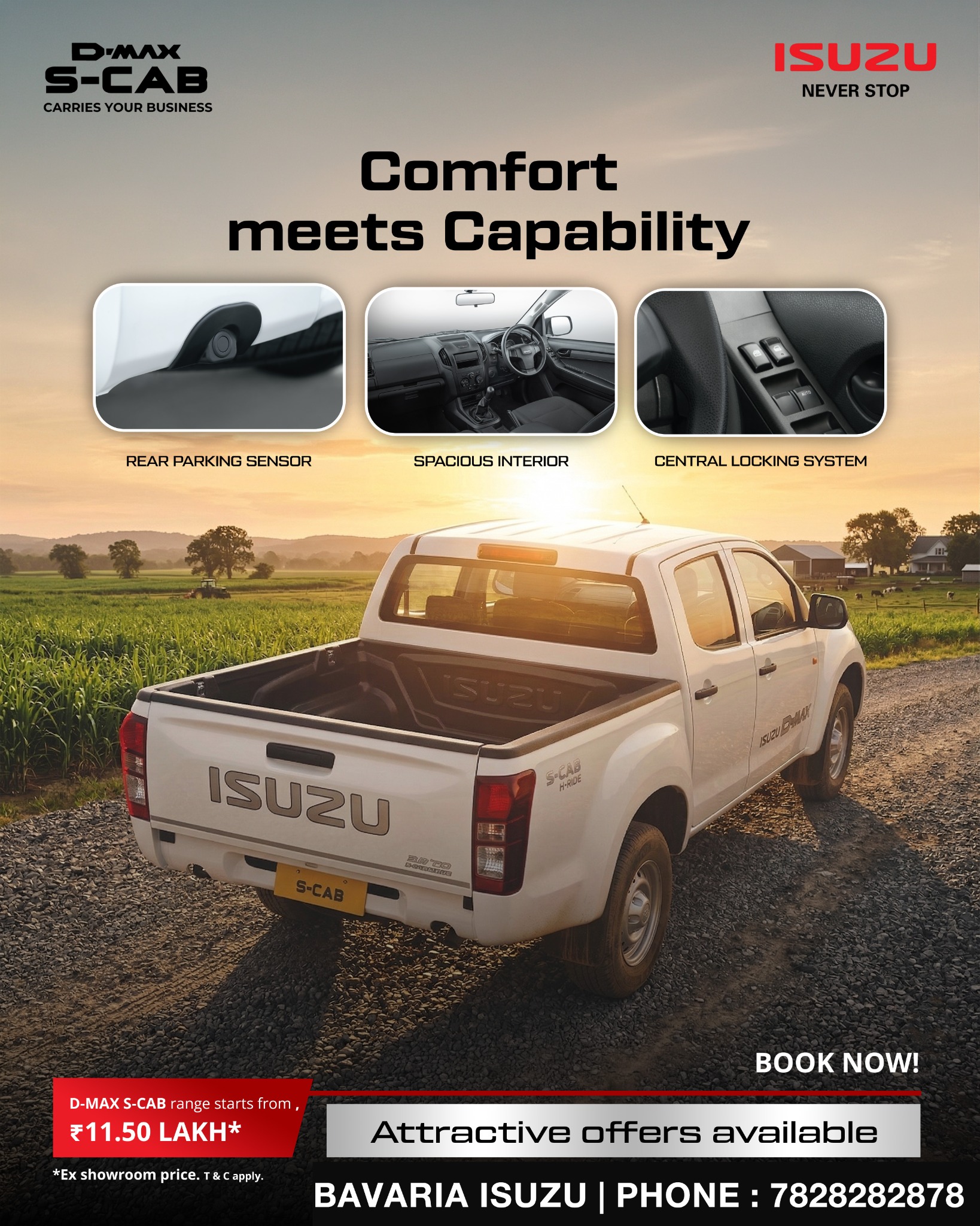 Isuzu Bavaria Motors Facebook ad: Book Your ISUZU DMAX S-Cab Today!