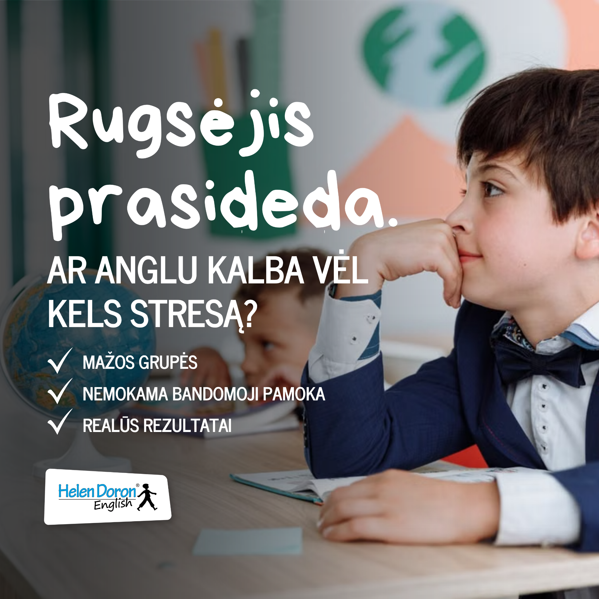 Helen Doron anglų kalbos mokykla - Kaunas Facebook ad: Naujos anglų grupės nuo rugsėjo, rezervuok dabar!