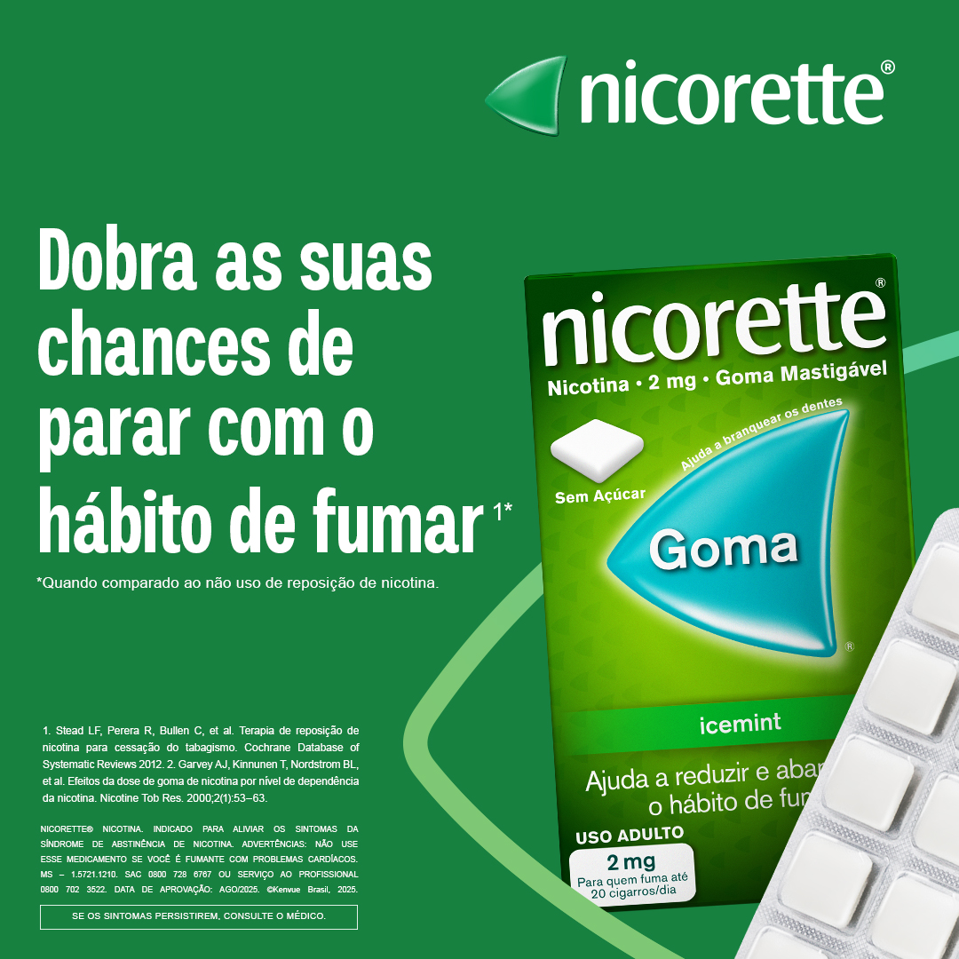 Nicorette Brasil Facebook ad from Jan 1, 2026