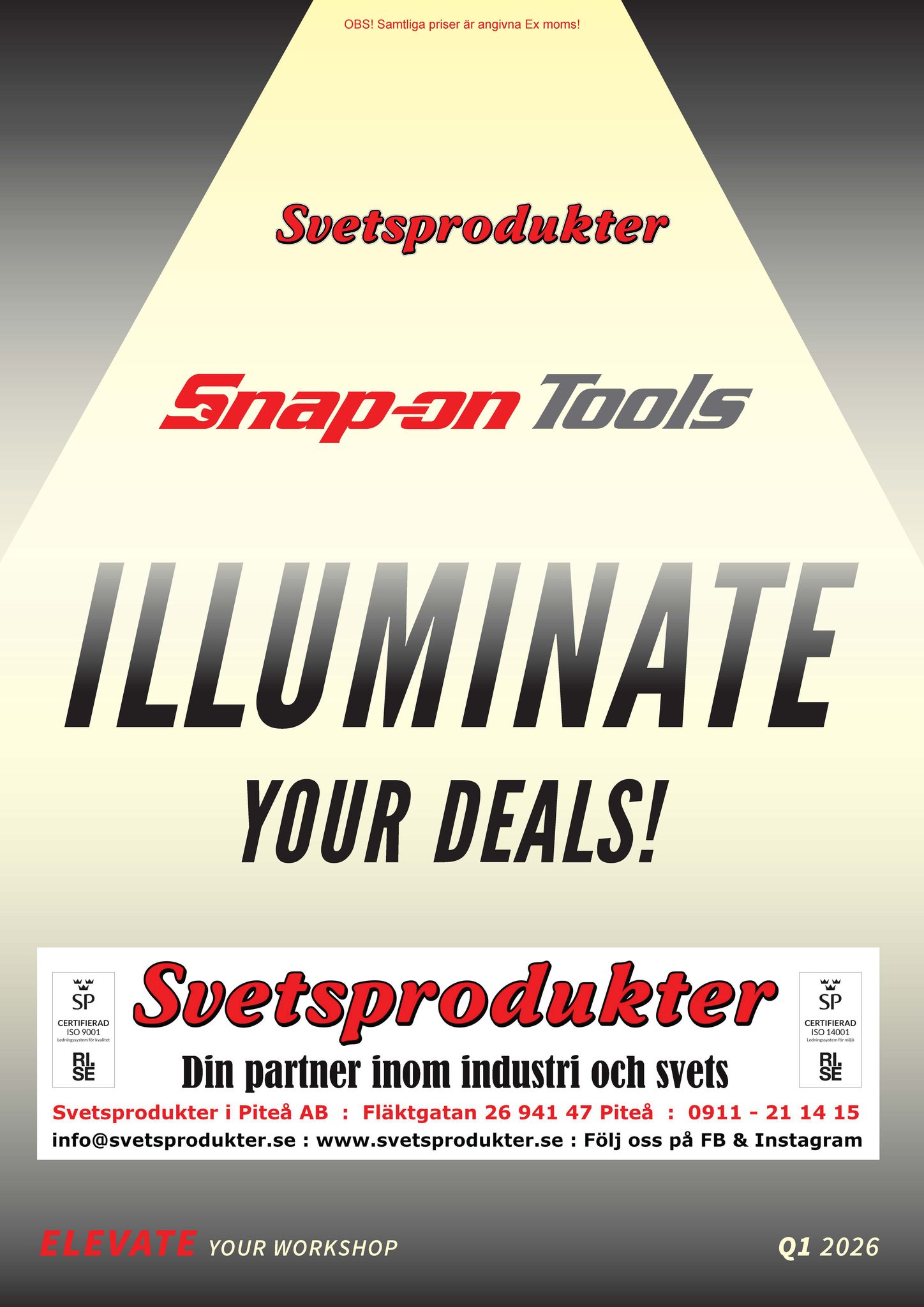 Svetsprodukter i Piteå AB Facebook ad: Snapon Q1 2026 kampanjblad från Svetsprodukter i Piteå…