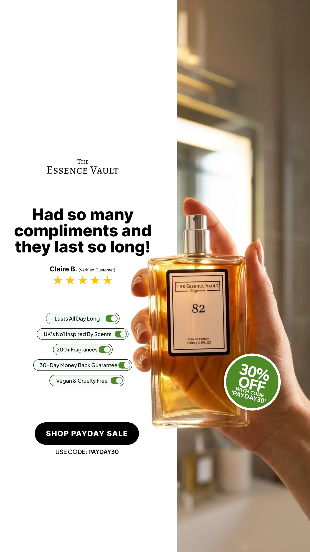 The Essence Vault Facebook ad