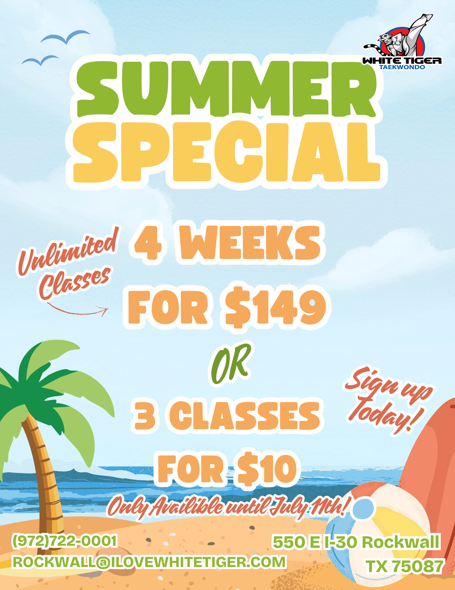 White Tiger Taekwondo Rockwall Facebook ad