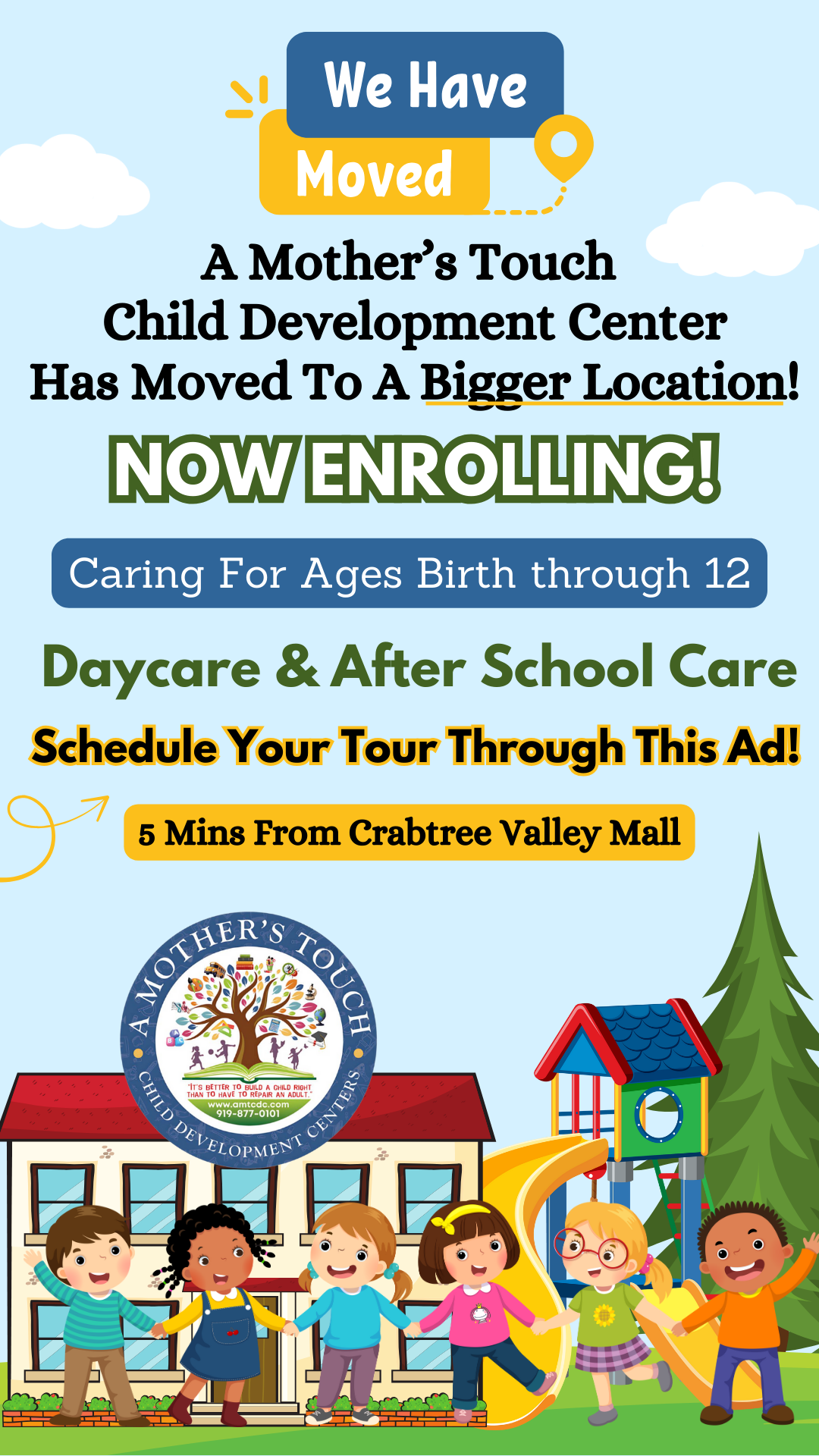A Mother's Touch Child Development Center Facebook ad from Oct 20, 2025