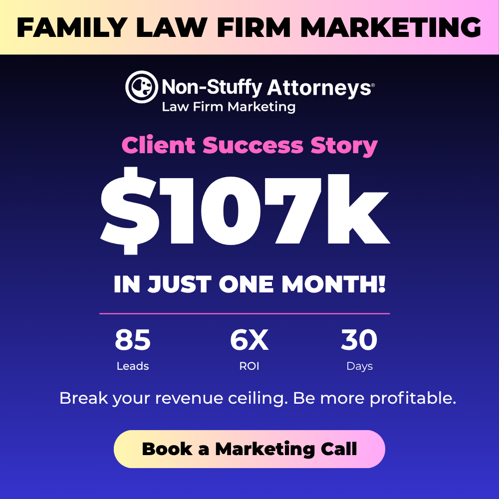 Non-Stuffy Attorneys Facebook ad: Discover Family Law Firm Leads Solutions