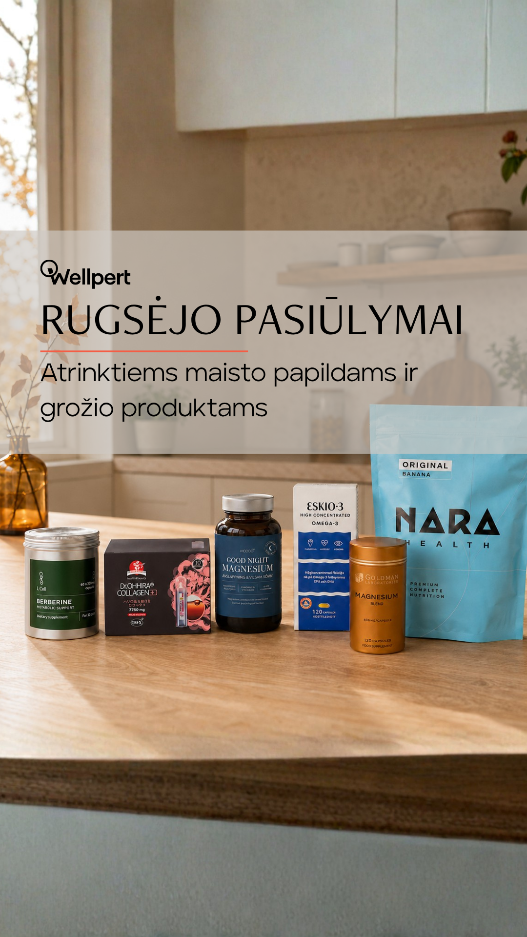 Wellpert Facebook ad: Maisto papildams iki -30%