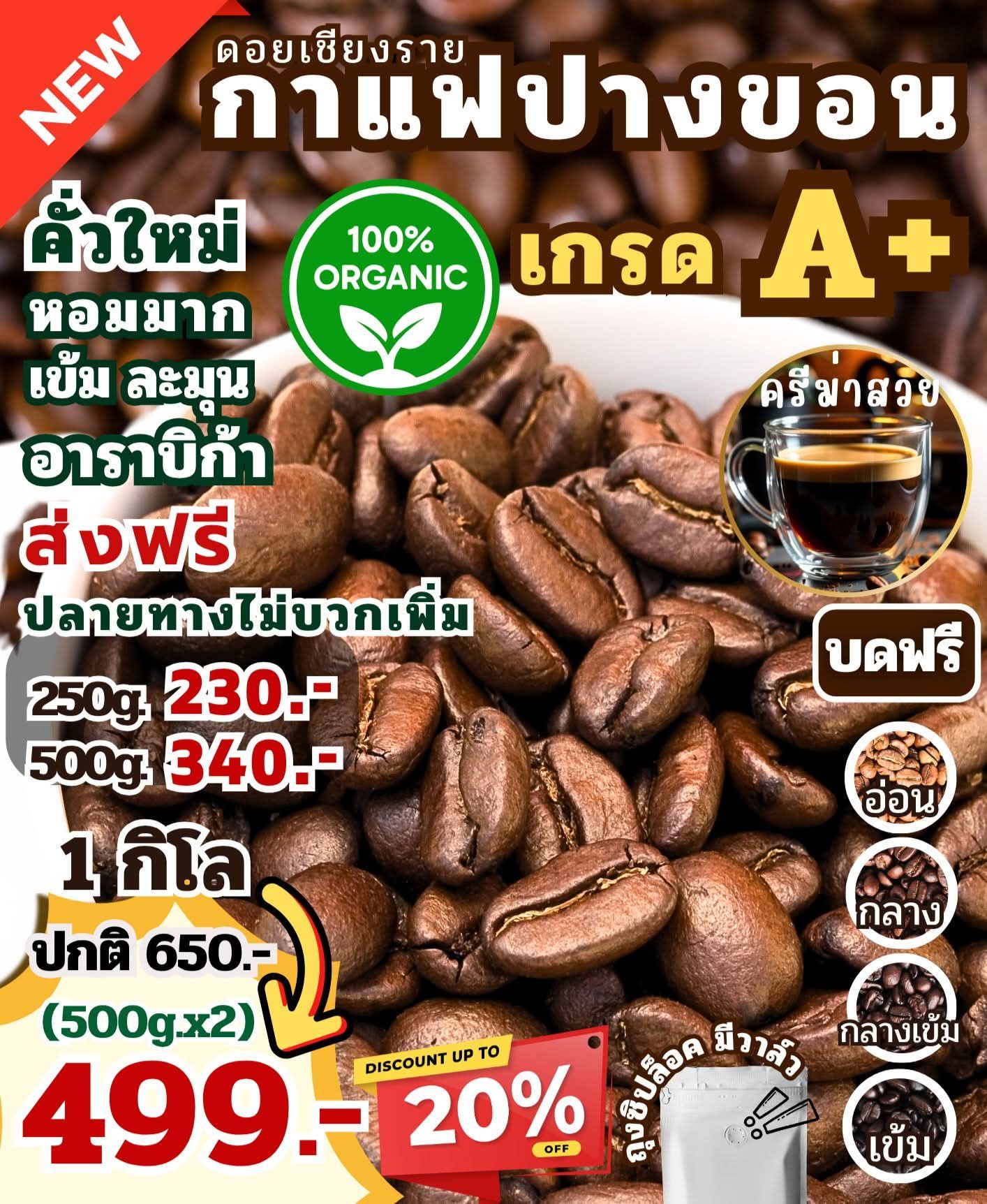 Doi Northern Premium Roasted Coffee กาแฟดอยเหนือพรีเมี่ยม Facebook ad: กาแฟปางขอน เกรดคัด A+ คั่วใหม่ รสชาติดีมาก
