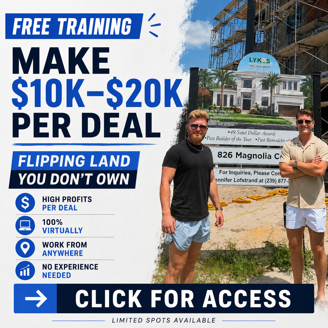 Carson Wiener Facebook ad: How To Wholesale Vacant Land Using The Builder - First…