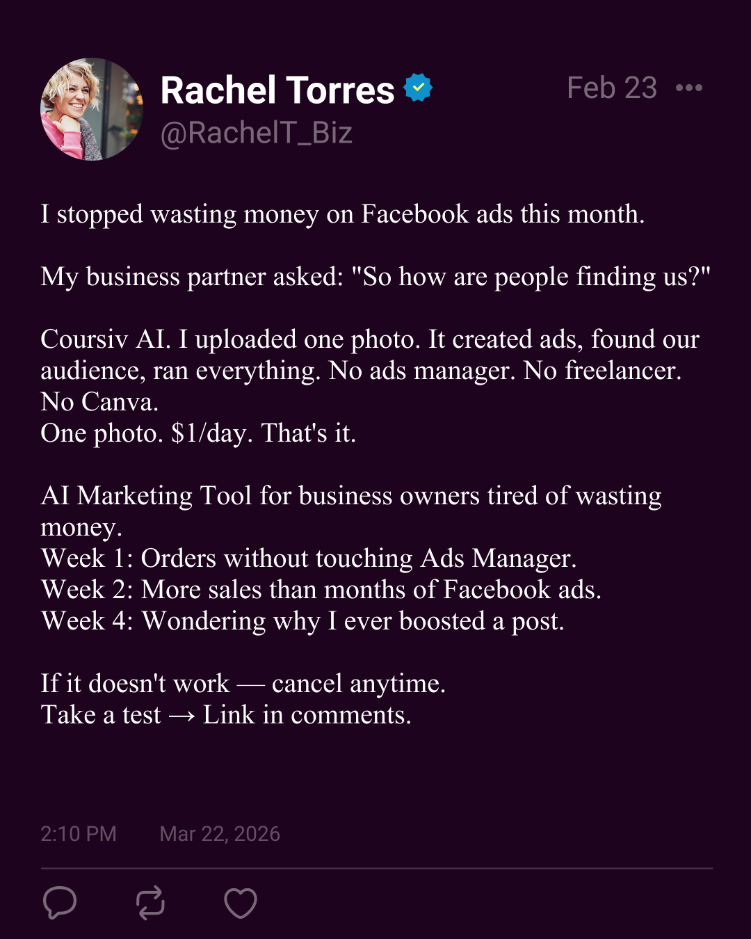 Practical AI Facebook ad