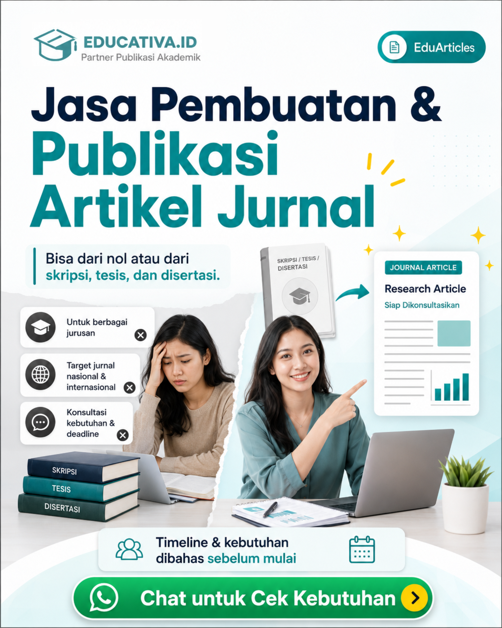 Educativa.id Facebook ad: Susun & Publish Jurnal Tanpa Drama!