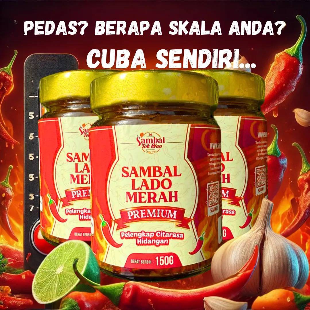 Sambal Lado Tok Wan Facebook ad: PEDAS? BERAPA SKALA ANDA?