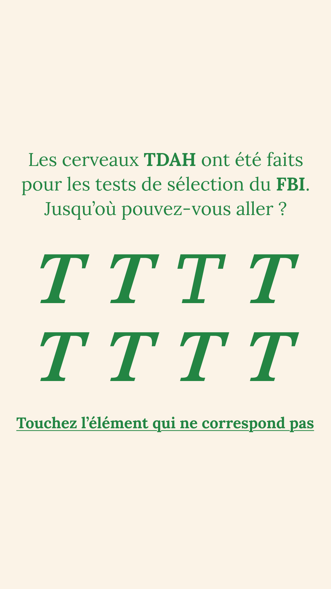 International IQ test Facebook ad