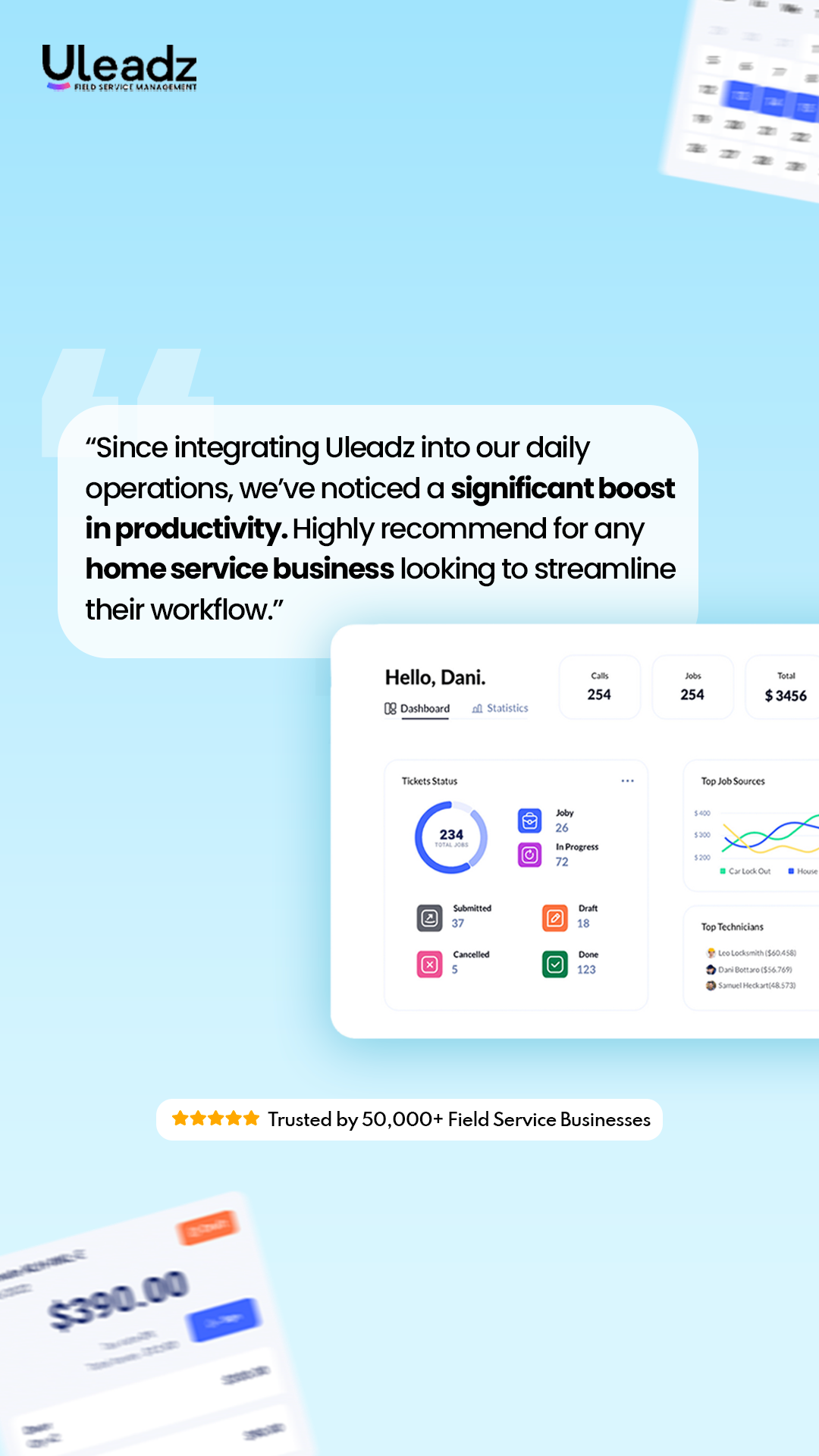 Uleadz Field Management Software Facebook ad from Apr 8, 2025