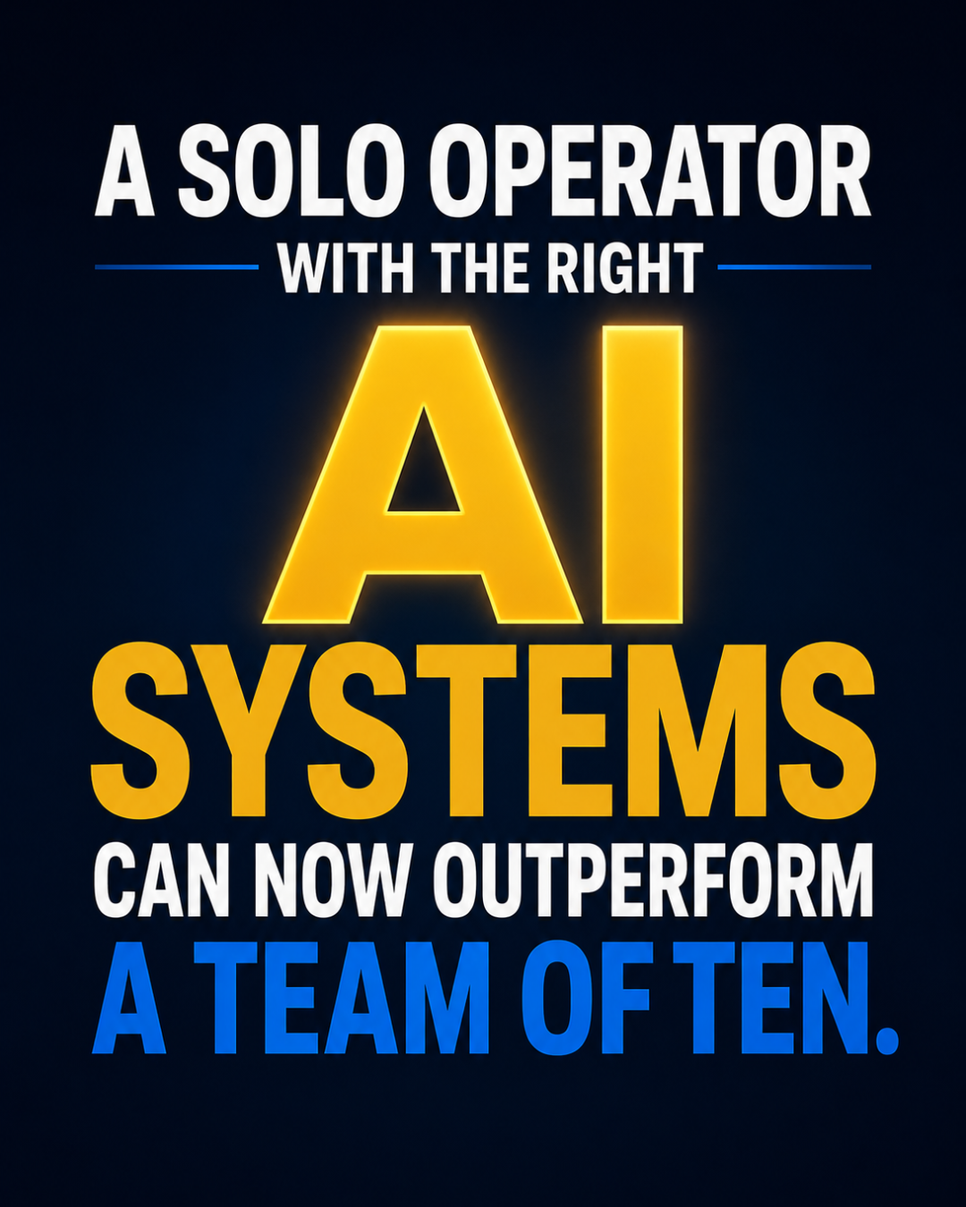 Pezlogic Facebook ad: One person with the right AI systems can…