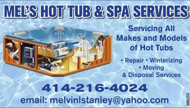 Mels Hot Tub & Spa Services Facebook ad: Hot Tub Service provider serving Burlington Lake Geneva…