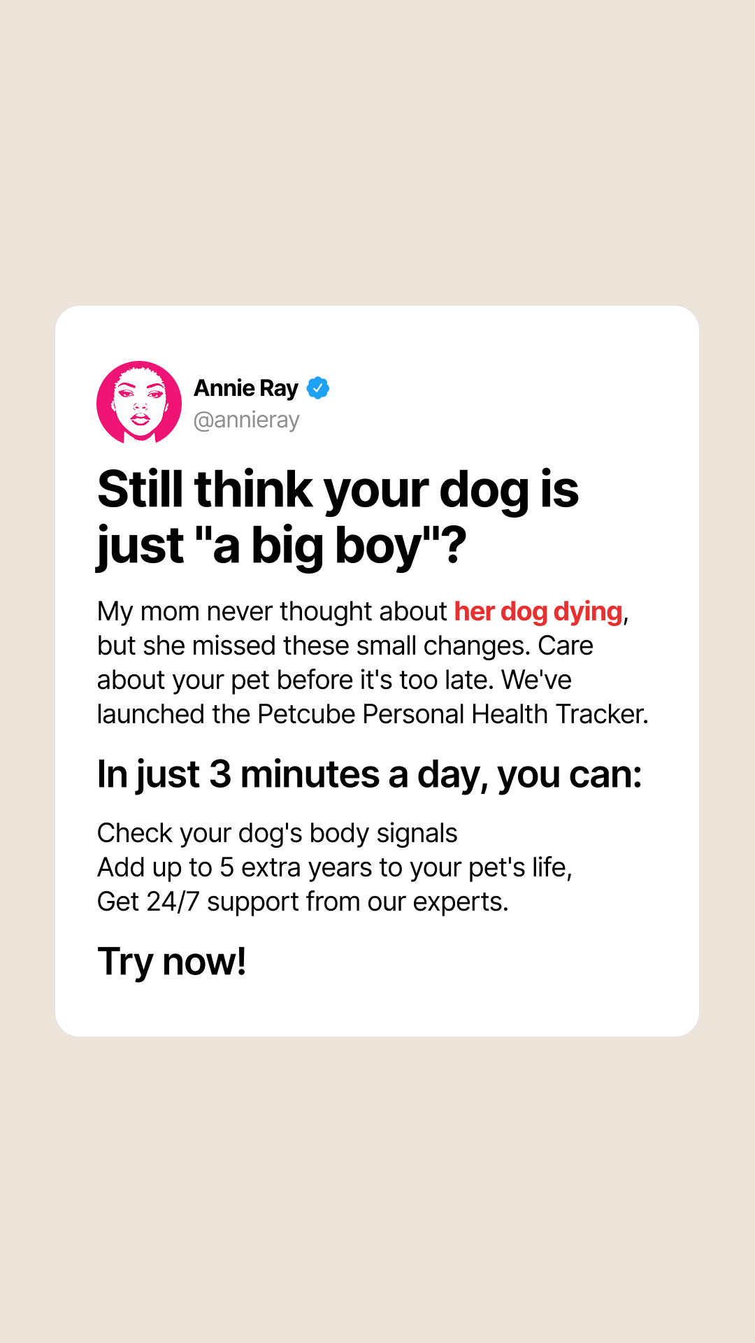 Petcube Facebook ad