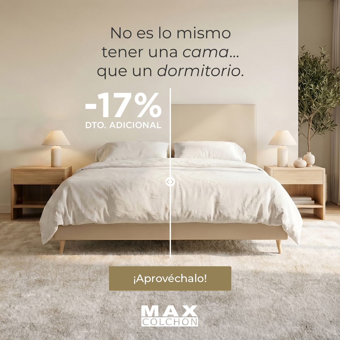 Maxcolchon Facebook ad: Cabecero Polipiel -17%