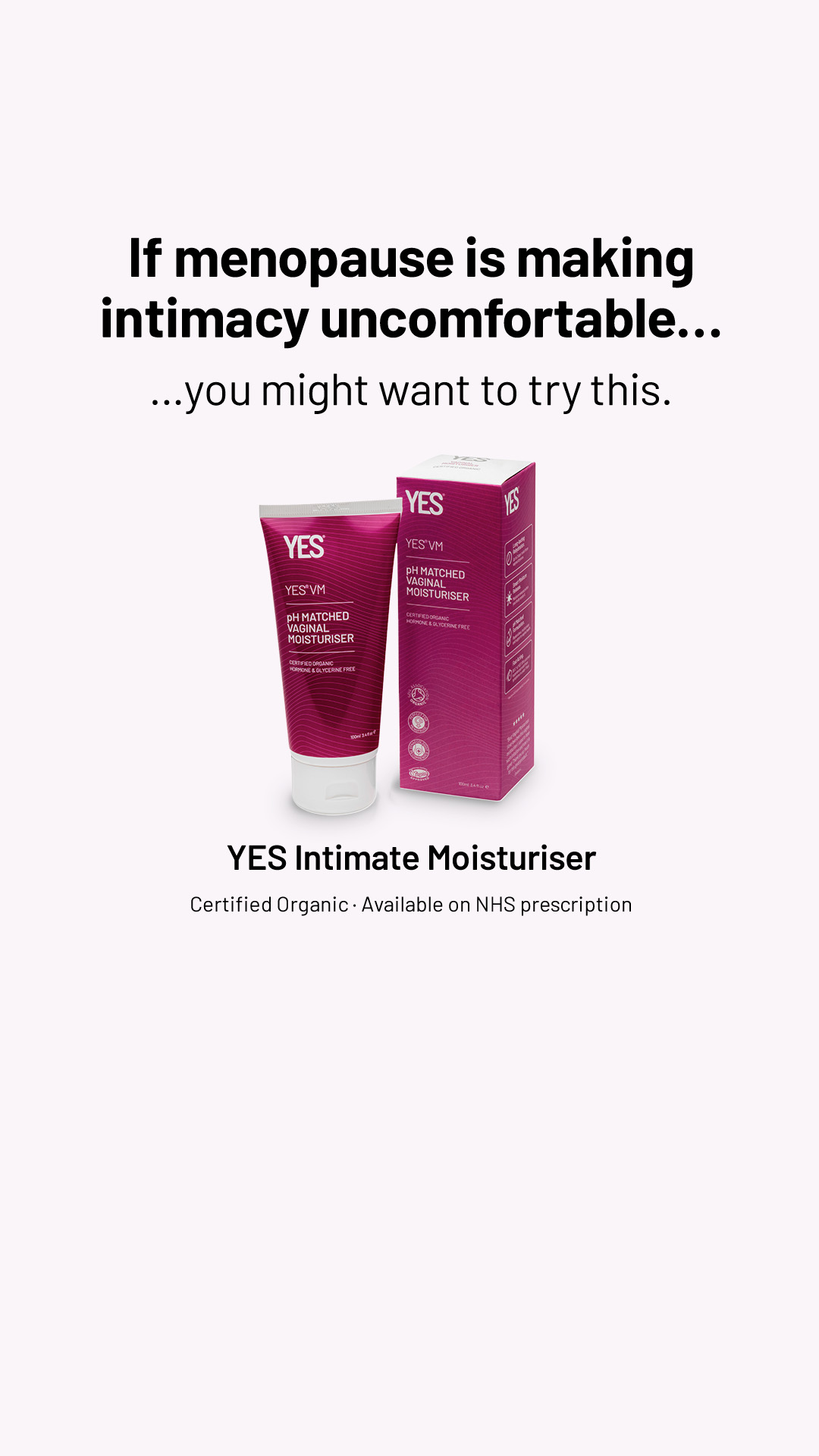 YES - The Organic Intimacy Company Facebook ad