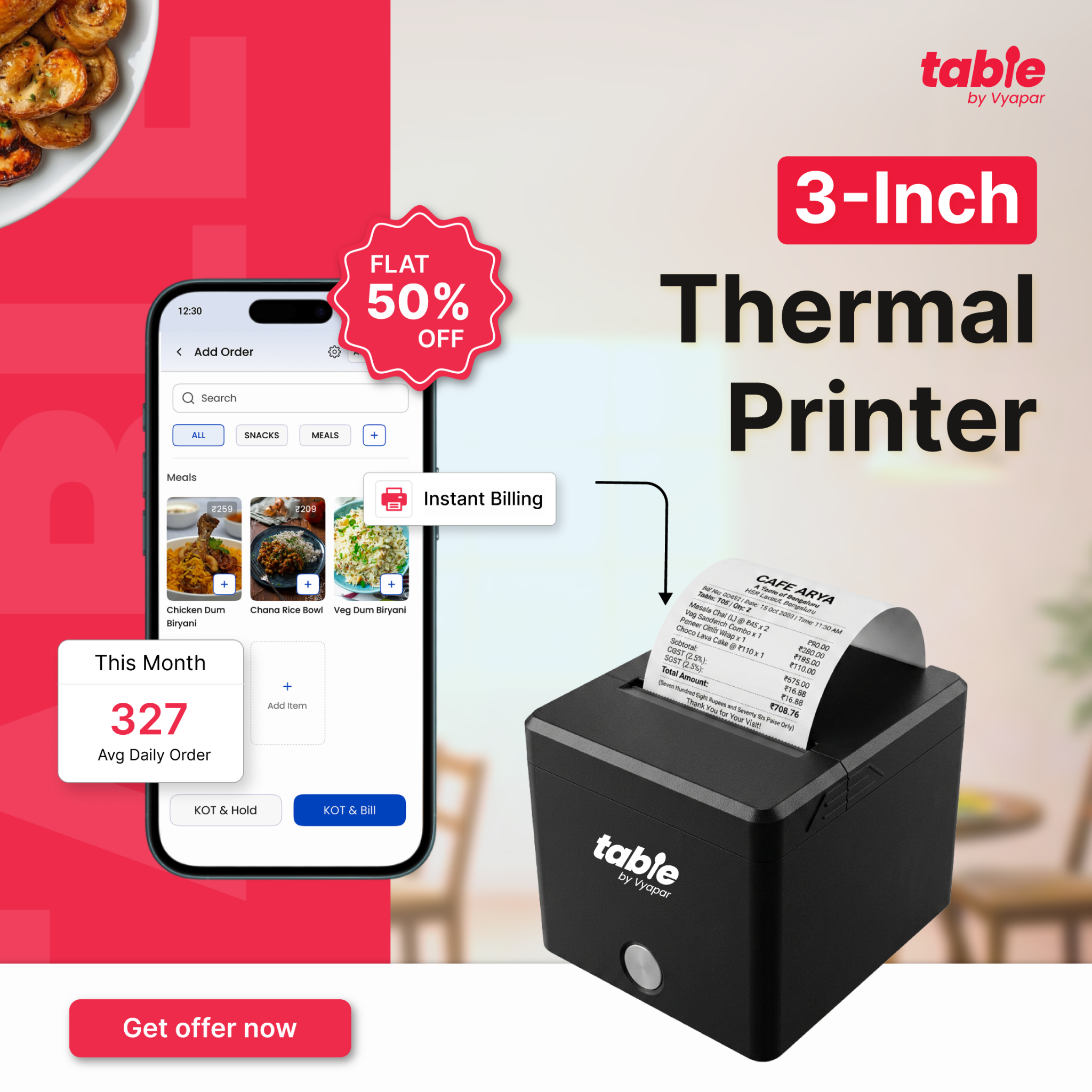 Table by Vyapar Facebook ad: AI-Powered Billing for Restaurants