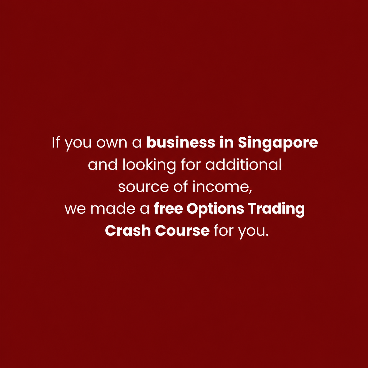 Core Invest Institute Facebook ad: Free Options Trading Workshop