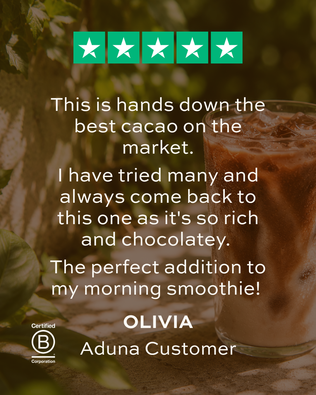 Aduna Facebook ad: 'The best cacao on the market'