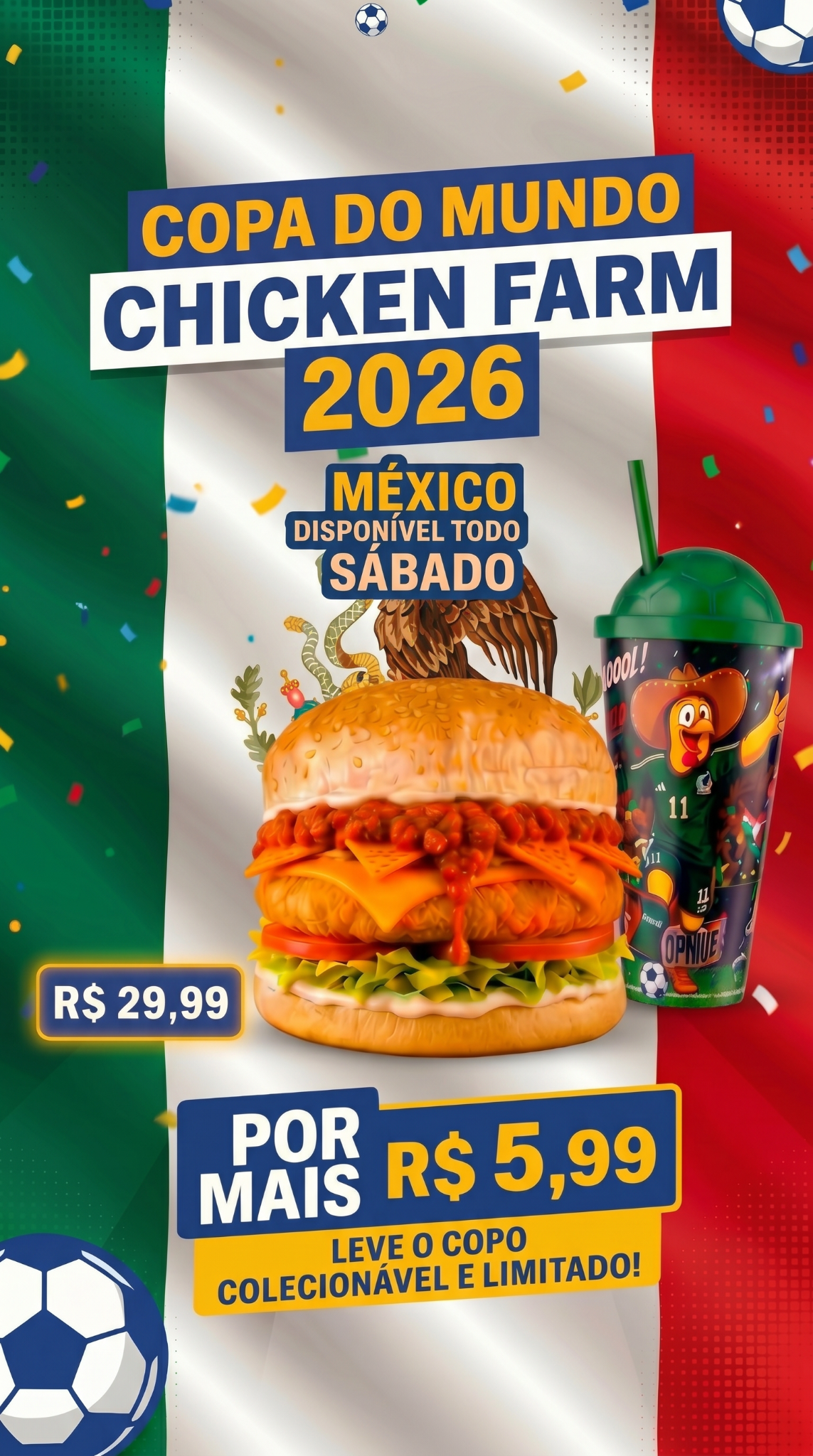 Chicken Farm Facebook ad: Peça já o seu
