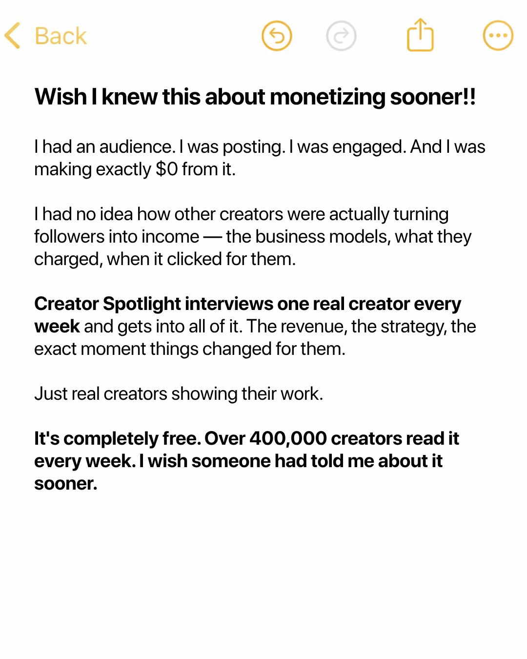 Creator Spotlight Facebook ad