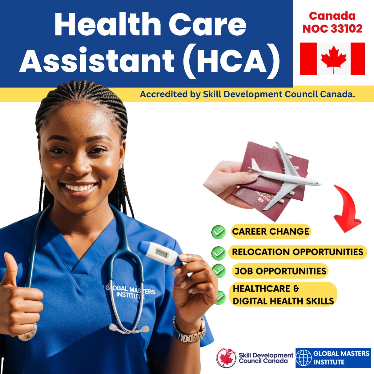 Global Masters Institute Facebook ad: Become a Canadian Certified Health Care Assistant in…