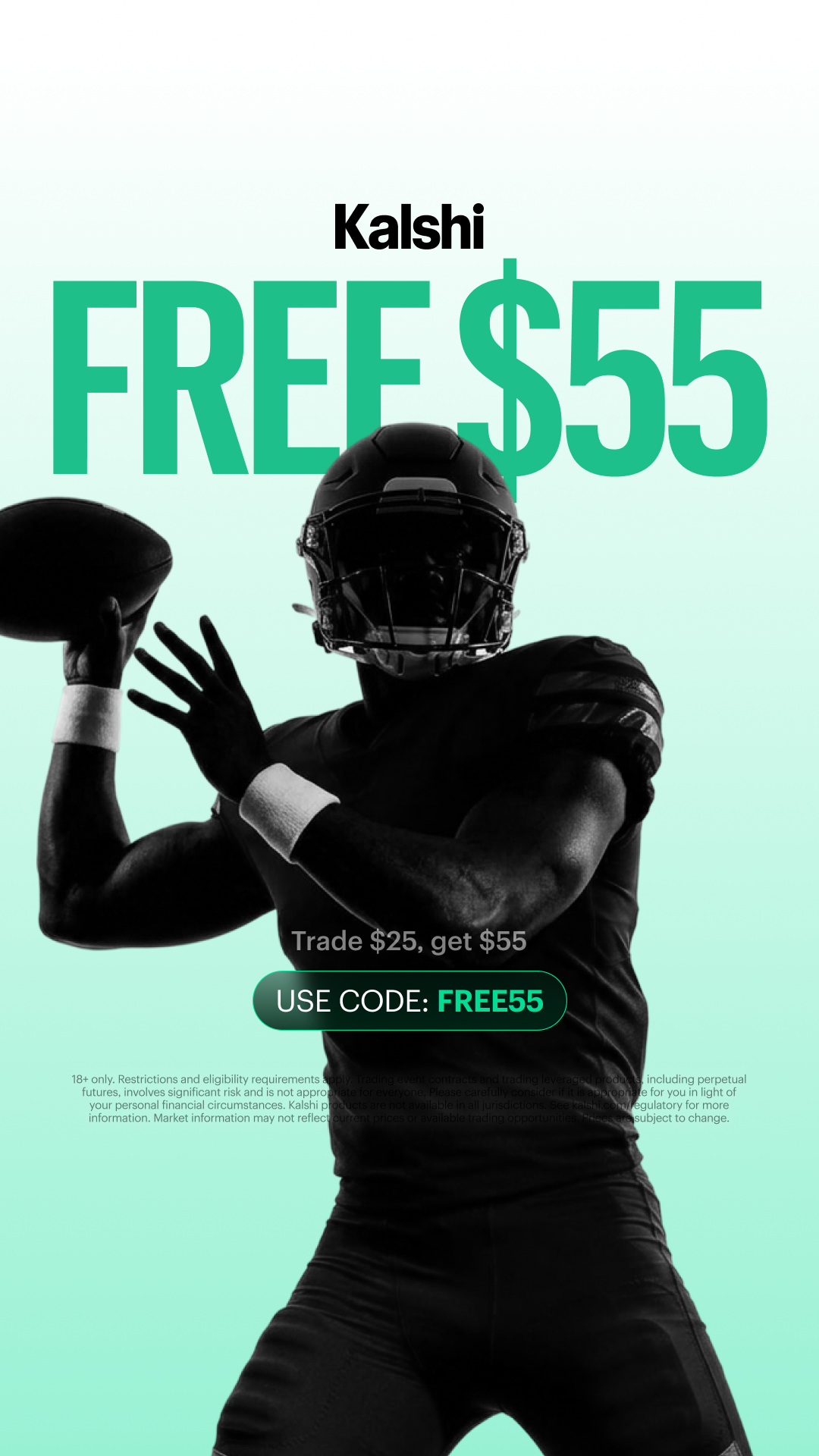 Kalshi - Trade the Headlines Facebook ad: Kalshi: Trade Football & more