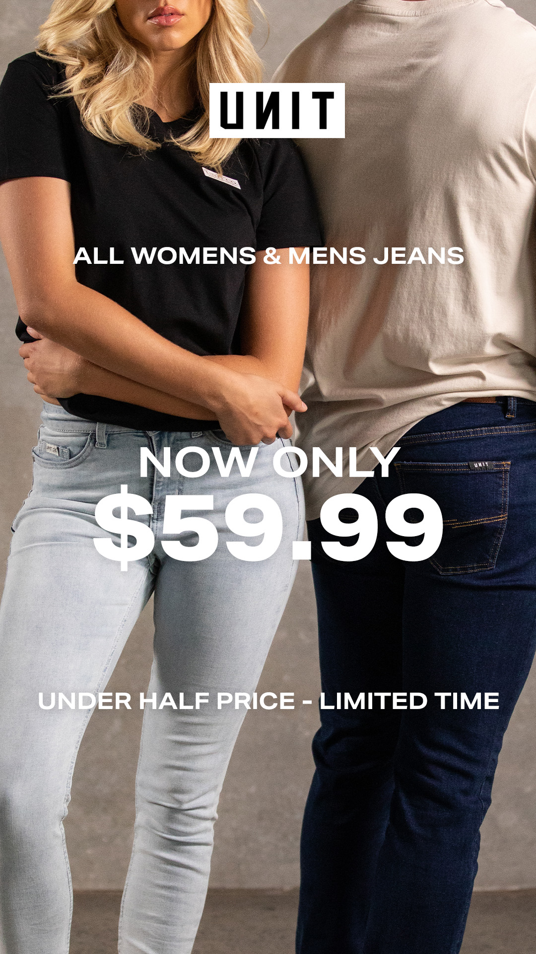 UNIT Facebook ad: Premium denim jeans in your choice of colour - hurry, this…