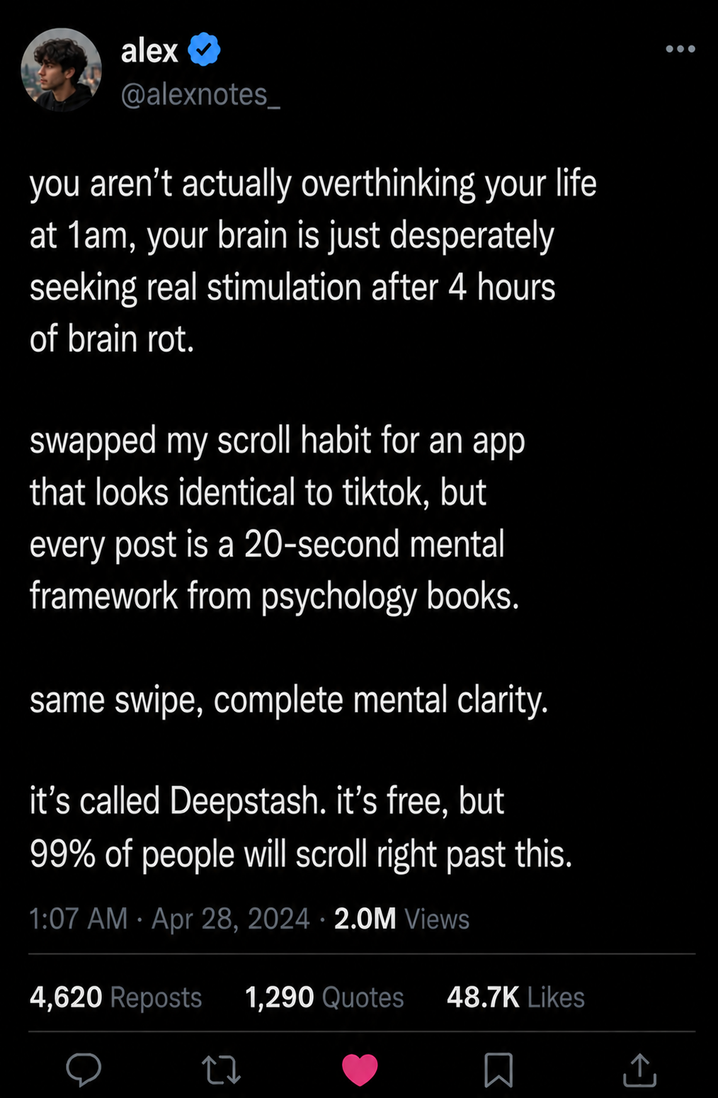 Deepstash Facebook ad